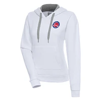 Women's Antigua White Motor City Cruise Victory Pullover Hoodie