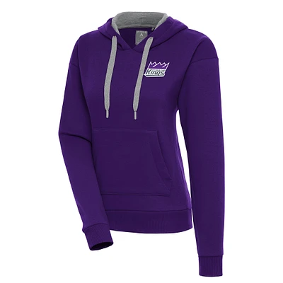 Women's Antigua Purple Stockton Kings Victory Pullover Hoodie