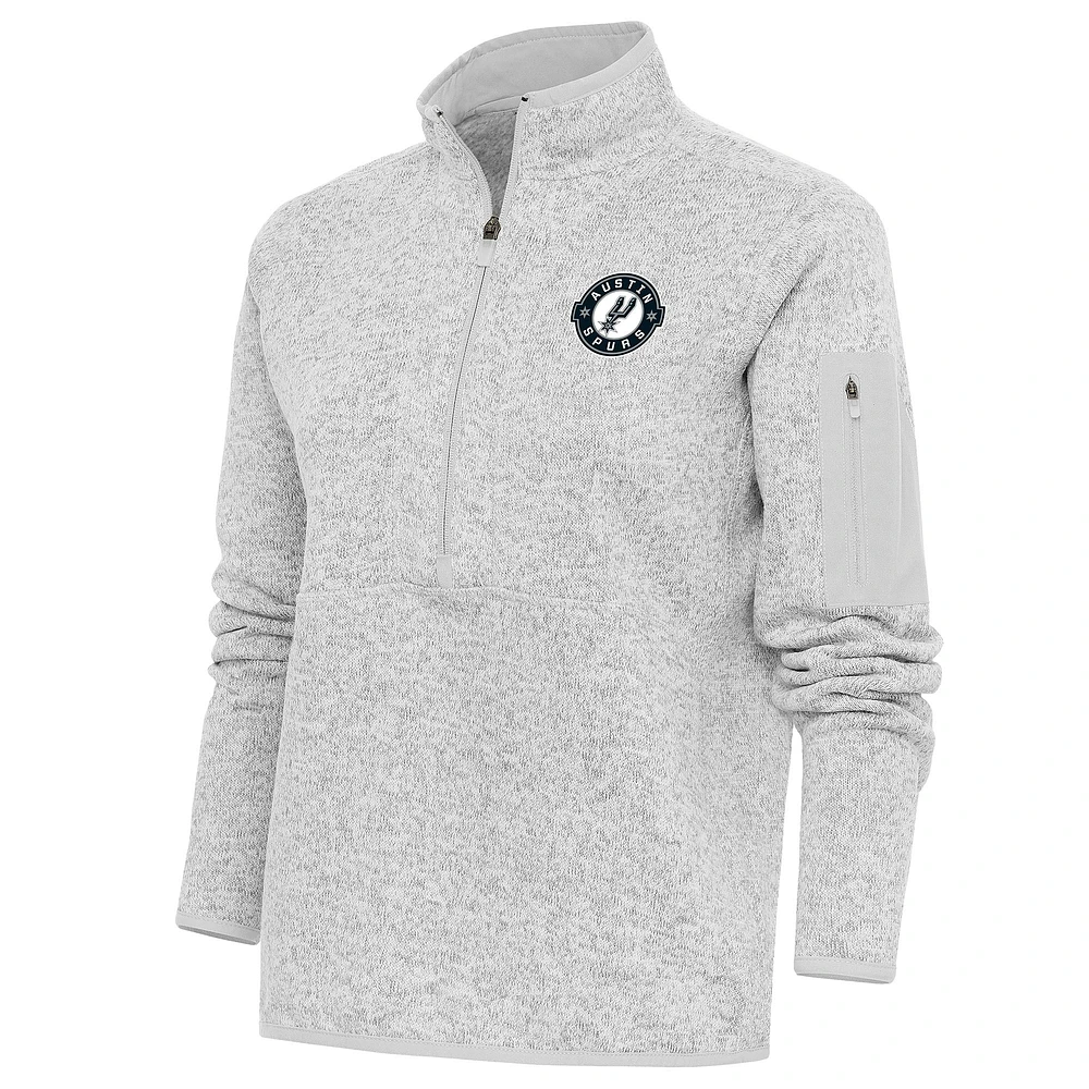 Women's Antigua Heather Austin Spurs Fortune Half-Zip Pullover Jacket