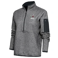 Women's Antigua Heather Charcoal Birmingham Squadron Fortune Half-Zip Pullover Jacket