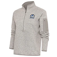 Women's Antigua Oatmeal Lakeland Magic Fortune Half-Zip Pullover Jacket