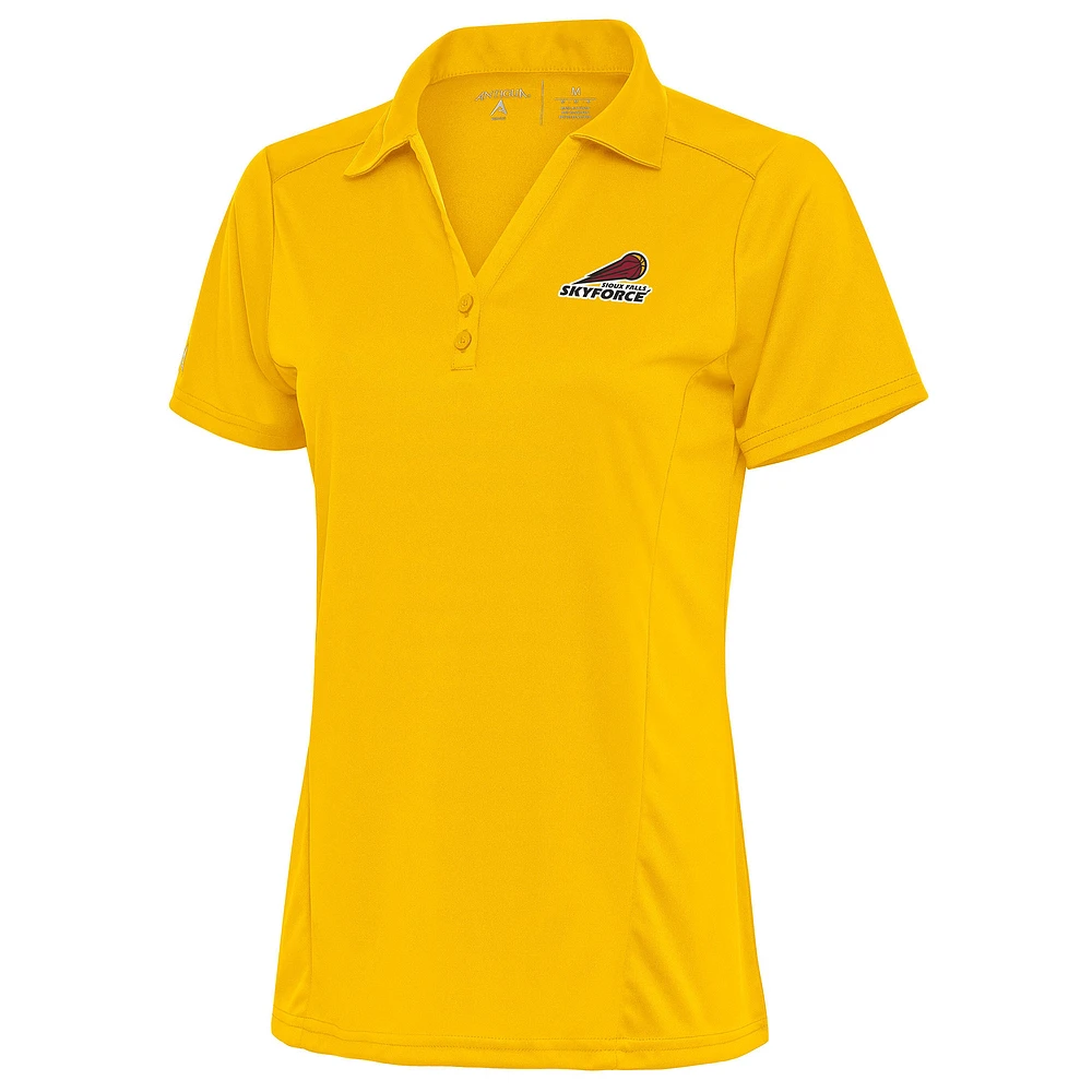 Women's Antigua Yellow Sioux Falls Skyforce Tribute Polo
