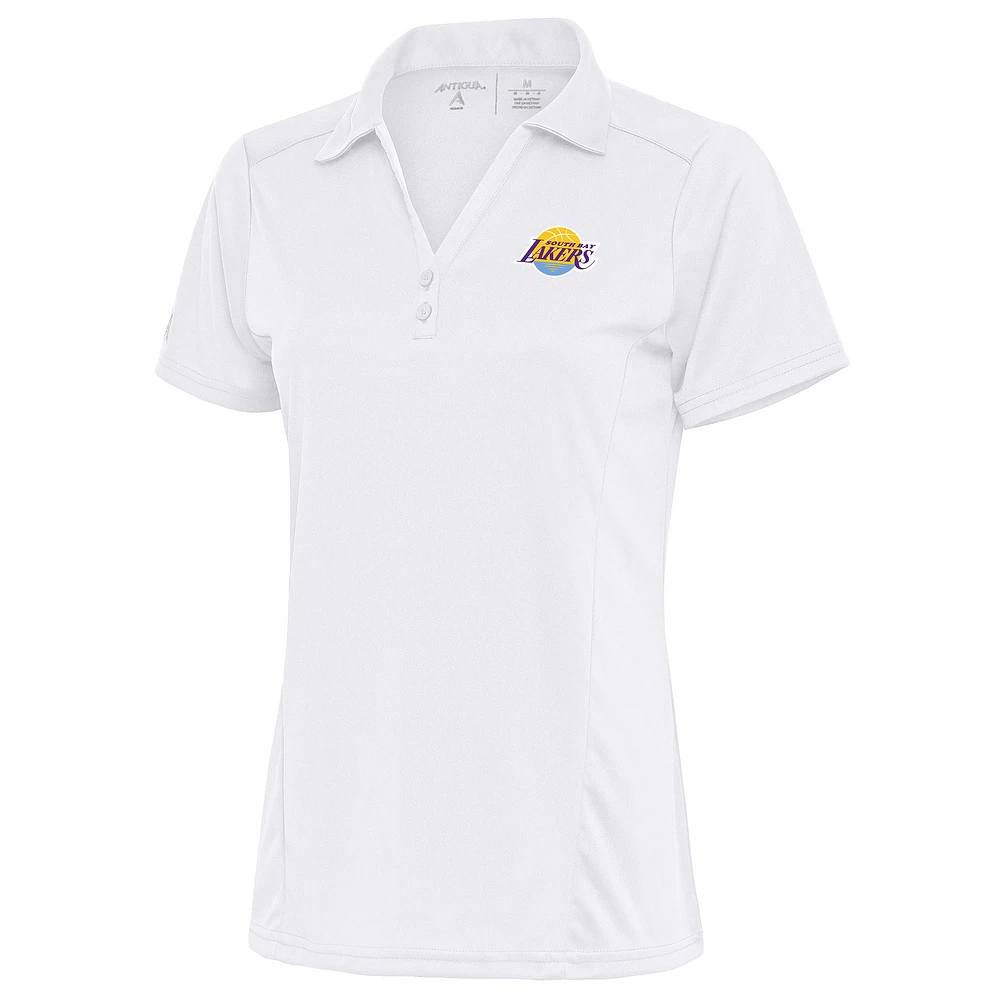 Women's Antigua White South Bay Lakers Tribute Polo