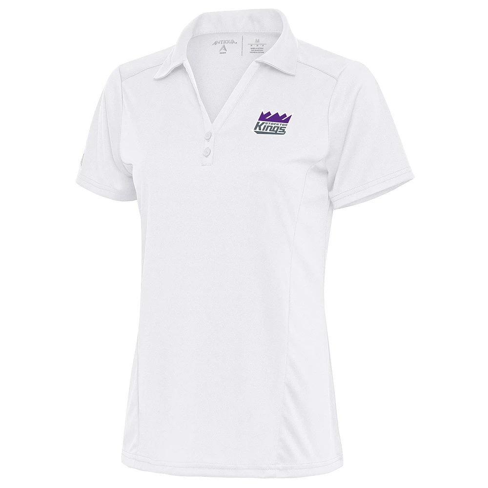 Women's Antigua White Stockton Kings Tribute Polo