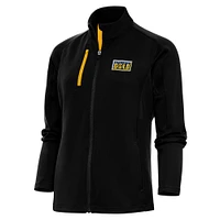 Women's Antigua Black Grand Rapids Gold Generation Full-Zip Jacket