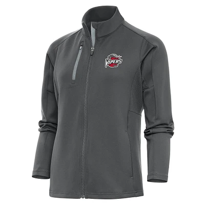 Women's Antigua Charcoal Rio Grande Valley Vipers Generation Full-Zip Jacket