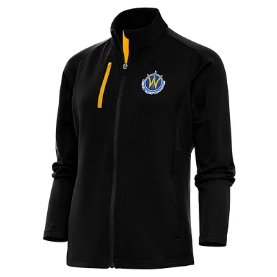 Women's Antigua Black Santa Cruz Warriors Generation Full-Zip Jacket