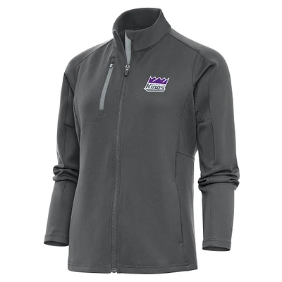 Women's Antigua Charcoal Stockton Kings Generation Full-Zip Jacket