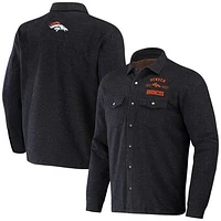 Men's NFL x Darius Rucker Collection by Fanatics Charcoal Denver Broncos Shacket Full-Snap Jacket