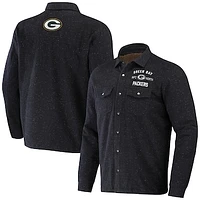 Men's NFL x Darius Rucker Collection by Fanatics Charcoal Green Bay Packers Shacket Full-Snap Jacket