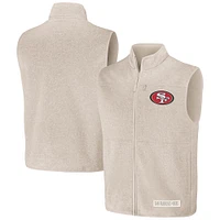 Men's NFL x Darius Rucker Collection by Fanatics  Oatmeal San Francisco 49ers Full-Zip Sweater Vest