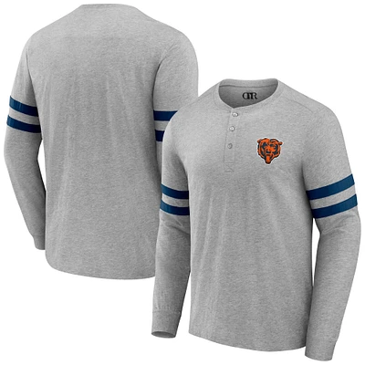 Men's NFL x Darius Rucker Collection by Fanatics Heather Gray Chicago Bears Henley Long Sleeve T-Shirt