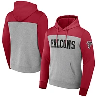 Men's NFL x Darius Rucker Collection by Fanatics Heather Gray Atlanta Falcons Color Blocked Pullover Hoodie