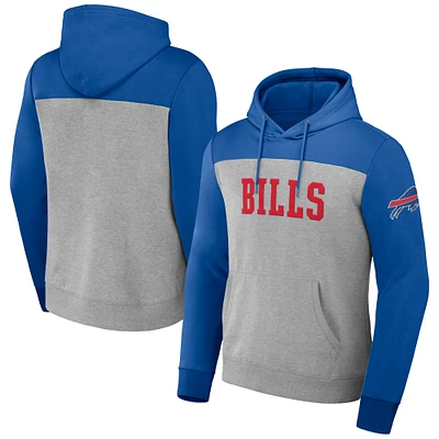 Men's NFL x Darius Rucker Collection by Fanatics Heather Gray Buffalo Bills Color Blocked Pullover Hoodie