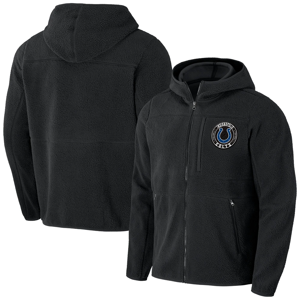 Men's NFL x Darius Rucker Collection by Fanatics Black Indianapolis Colts Sherpa Full-Zip Hoodie