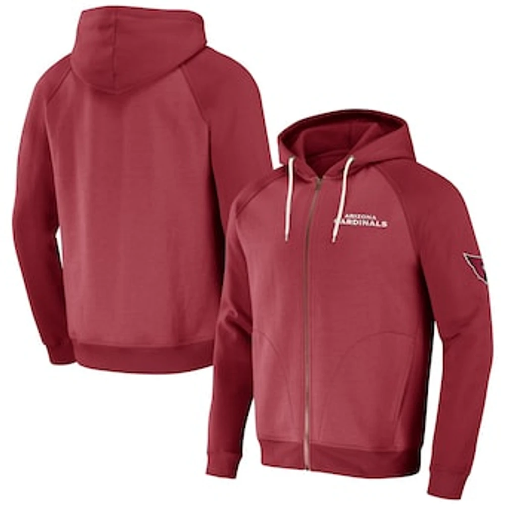 Men's NFL x Darius Rucker Collection by Fanatics Cardinal Arizona Cardinals Raglan Full-Zip Hoodie