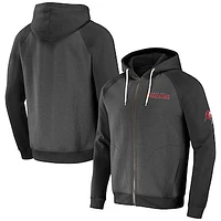 Men's NFL x Darius Rucker Collection by Fanatics Pewter Tampa Bay Buccaneers Raglan Full-Zip Hoodie