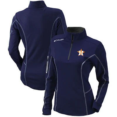 Women's Columbia  Navy Houston Astros Omni-Wick Shotgun Quarter-Zip Pullover Top