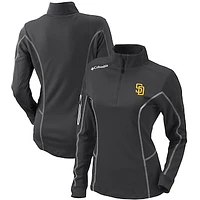 Women's Columbia  Charcoal San Diego Padres Omni-Wick Shotgun Quarter-Zip Pullover Top
