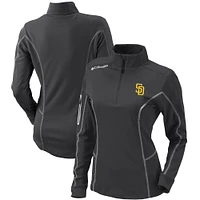 Women's Columbia  Charcoal San Diego Padres Omni-Wick Shotgun Quarter-Zip Pullover Top