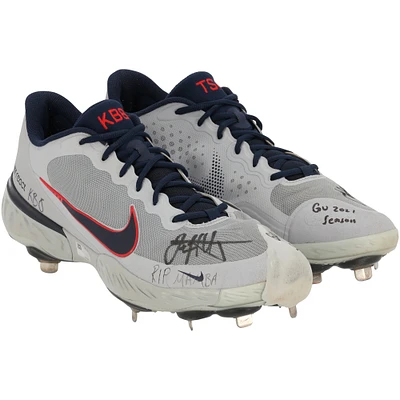 Jack Flaherty St. Louis Cardinals Autographed Game-Used Gray, Navy and Red Nike Cleats from the 2021 MLB Season with "GU 2021 Season" Inscription