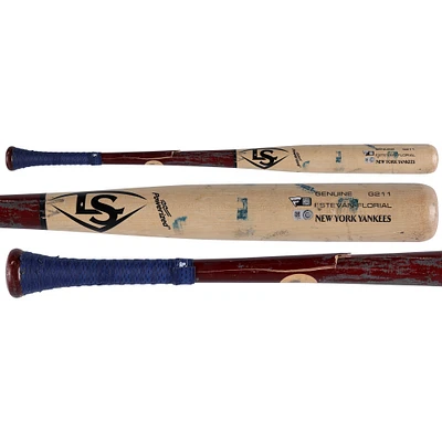 Estevan Florial New York Yankees Game-Used Tan and Red Louisville Slugger Broken Bat vs. Baltimore Orioles on May 24, 2022