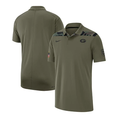 Men's Nike  Olive Georgia Bulldogs 2023 Sideline Coaches Military Pack Performance Polo