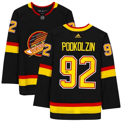 Vasily Podkolzin Vancouver Canucks Autographed Black Alternate Adidas Authentic Jersey