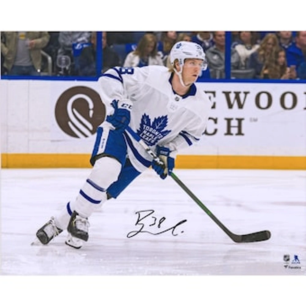 Rasmus Sandin Toronto Maple Leafs Autographed 16" x 20" White Jersey Skating Photograph