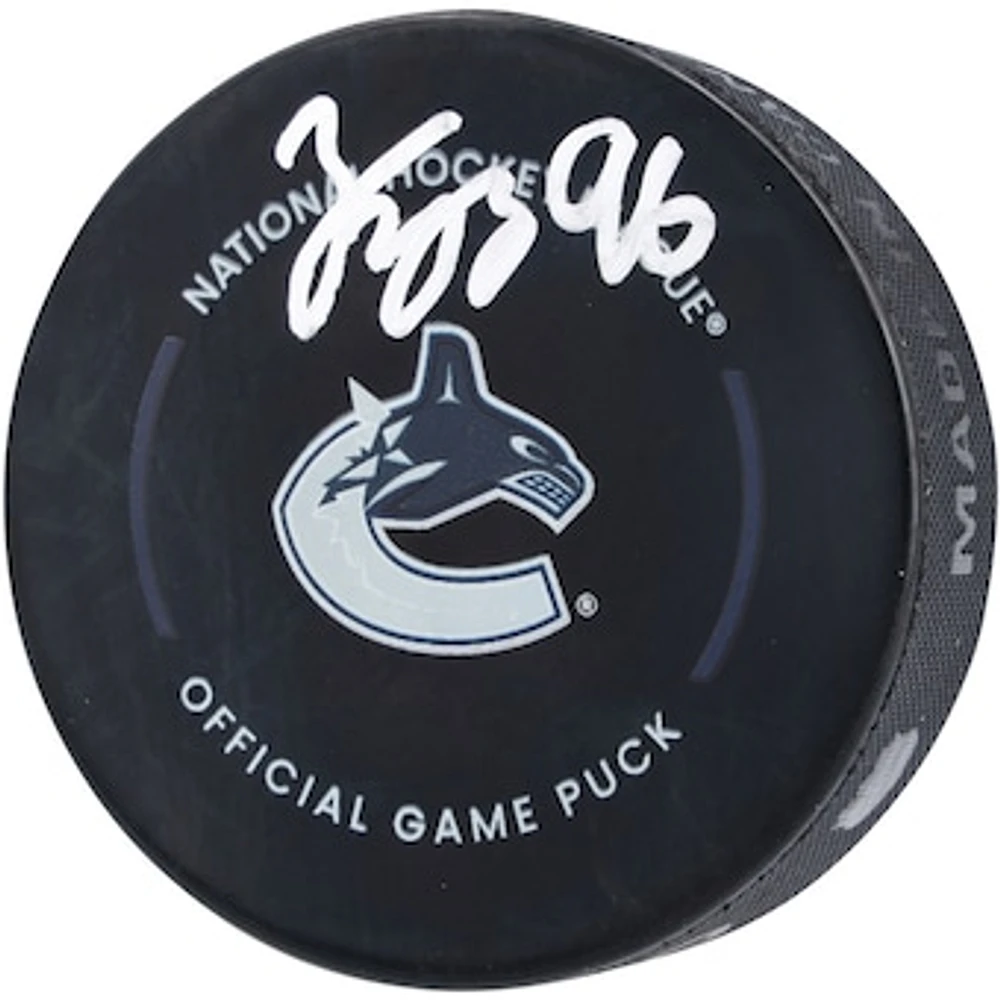 Andrei Kuzmenko Vancouver Canucks Autographed Official Game Puck