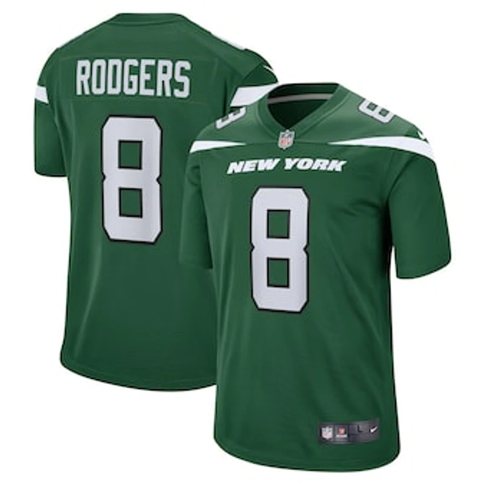 Men's Nike Aaron Rodgers Gotham Green New York Jets Game Jersey