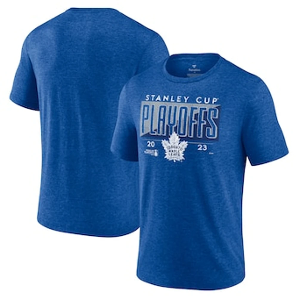 Men's Fanatics  Heather Royal Toronto Maple Leafs 2023 Stanley Cup Playoffs Tri-Blend T-Shirt