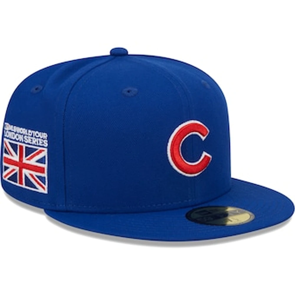 Men's New Era Royal Chicago Cubs 2023 MLB World Tour: London Series Flag 59FIFTY Fitted Hat