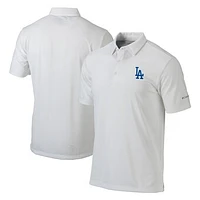 Men's Columbia White Los Angeles Dodgers Omni-Wick Drive Polo