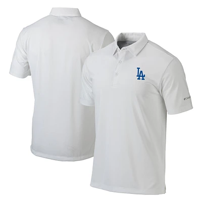 Men's Columbia White Los Angeles Dodgers Omni-Wick Drive Polo