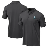 Men's Columbia Charcoal Seattle Mariners Omni-Wick Drive Polo