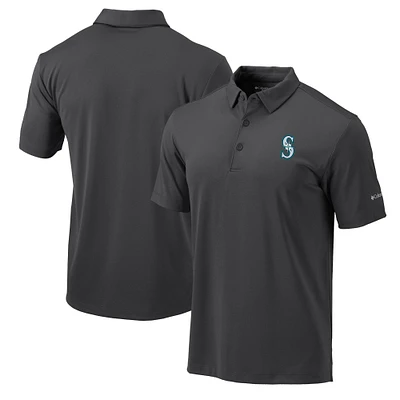 Men's Columbia Charcoal Seattle Mariners Omni-Wick Drive Polo
