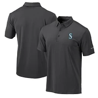Men's Columbia Charcoal Seattle Mariners Omni-Wick Drive Polo