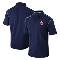 Men's Columbia Navy St. Louis Cardinals Omni-Wick Shotgun Polo