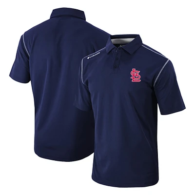 Men's Columbia Navy St. Louis Cardinals Omni-Wick Shotgun Polo