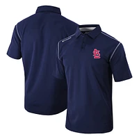 Men's Columbia Navy St. Louis Cardinals Omni-Wick Shotgun Polo