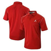 Men's Columbia Red Atlanta Braves Omni-Wick Shotgun Polo