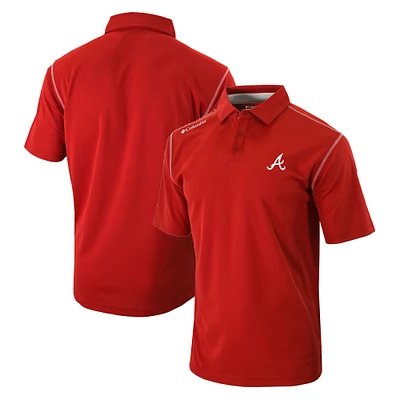 Men's Columbia Red Atlanta Braves Omni-Wick Shotgun Polo