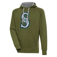 Men's Antigua Olive Seattle Mariners Victory Pullover Hoodie
