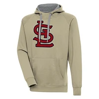 Men's Antigua Khaki St. Louis Cardinals Victory Pullover Hoodie