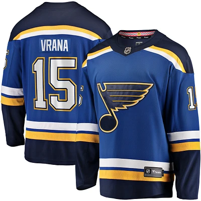 Men's Fanatics Jakub Vrana Blue St. Louis Blues Home Breakaway Jersey