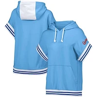 Women's Lusso  Light Blue St. Louis Cardinals Mabel Tri-Blend Short Sleeve Pullover Hoodie