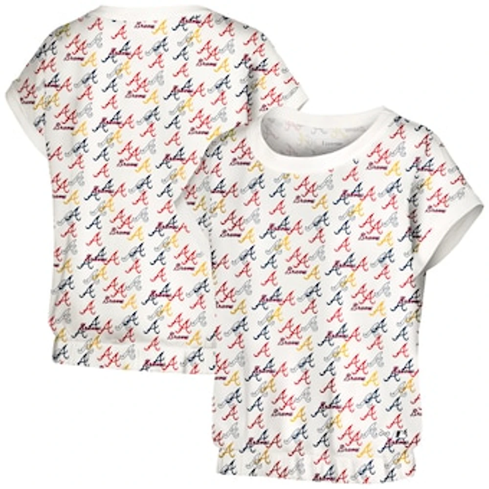 Women's Lusso  White Atlanta Braves Madge Dolman Tri-Blend T-Shirt