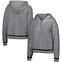 Women's Lusso  Gray San Francisco Giants Magnolia Tri-Blend Quarter-Zip Hoodie