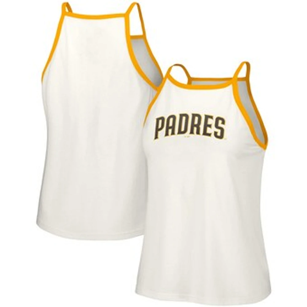 Women's Lusso  White San Diego Padres Nadine Halter Tank Top